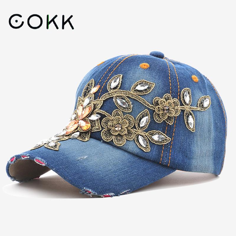 Embroidery On Jeans - Cokk boné de beisebol feminino pintura
