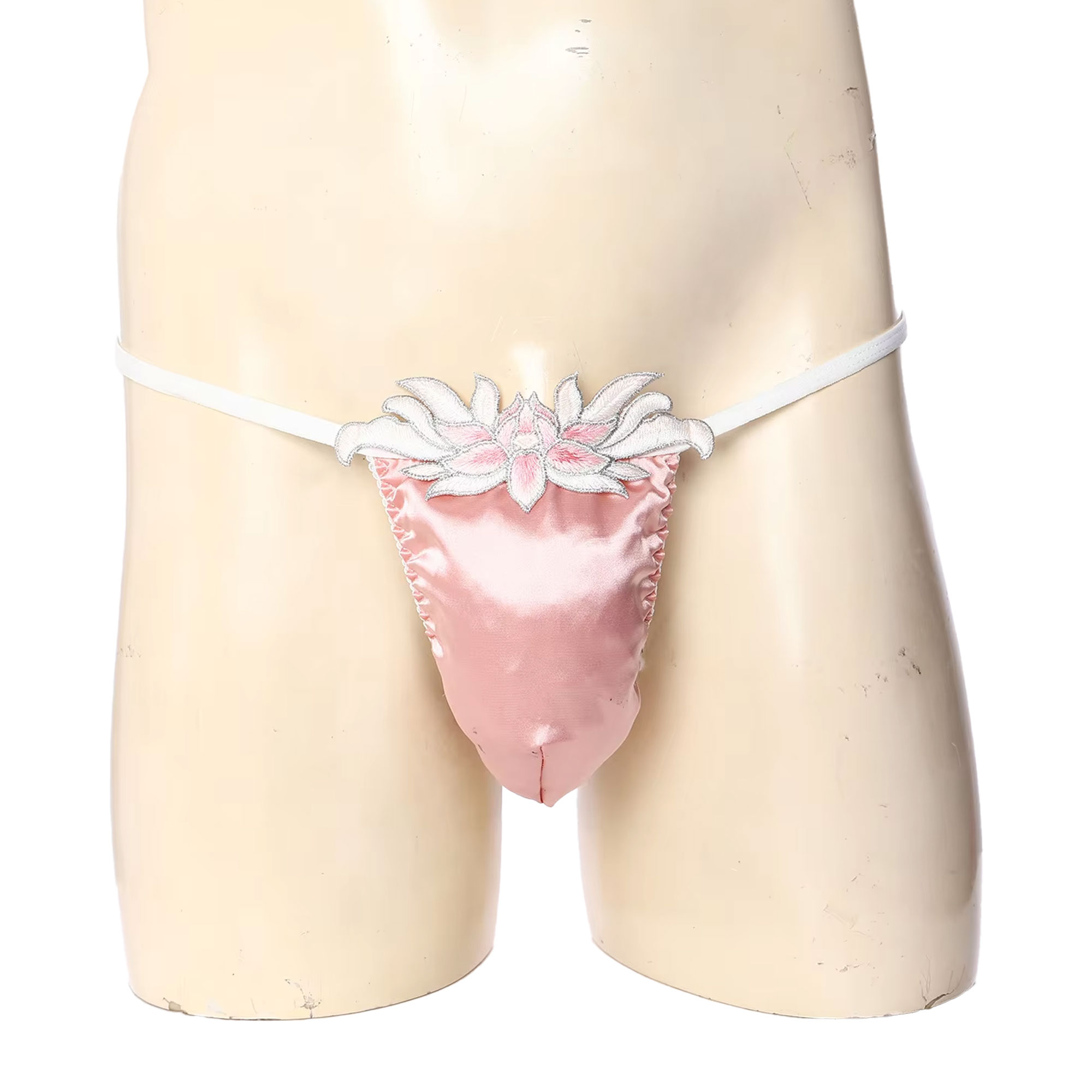 Embroidery Underwear - Tanga Masculina Sissy T-back com Bordado
