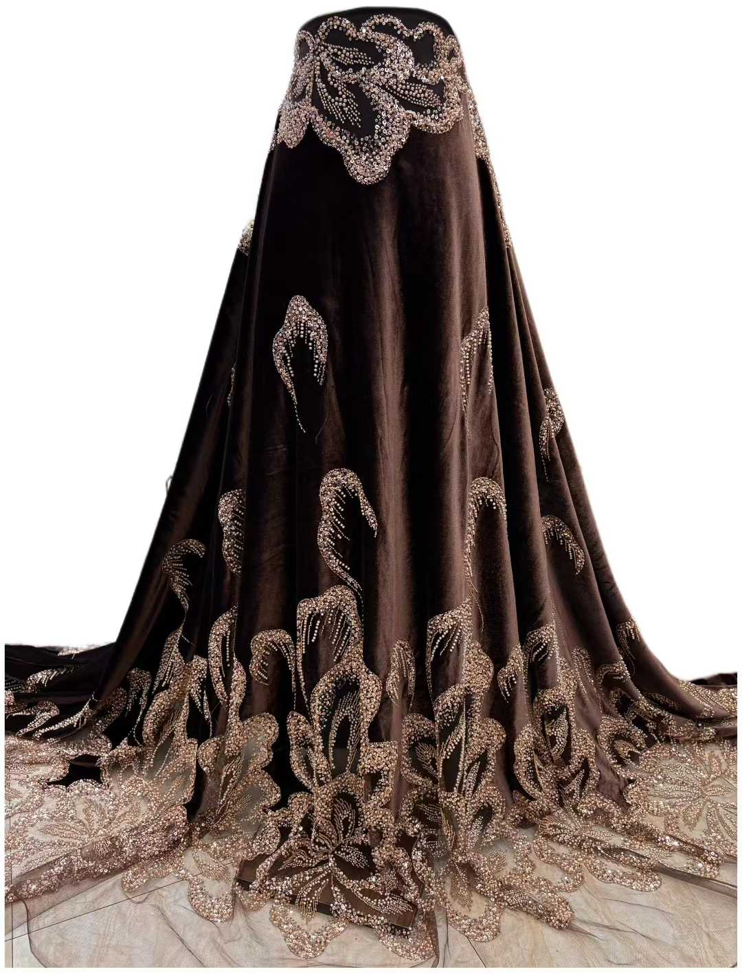 Velvet Fabric Embroidery - Tecido de renda pesada com contas
