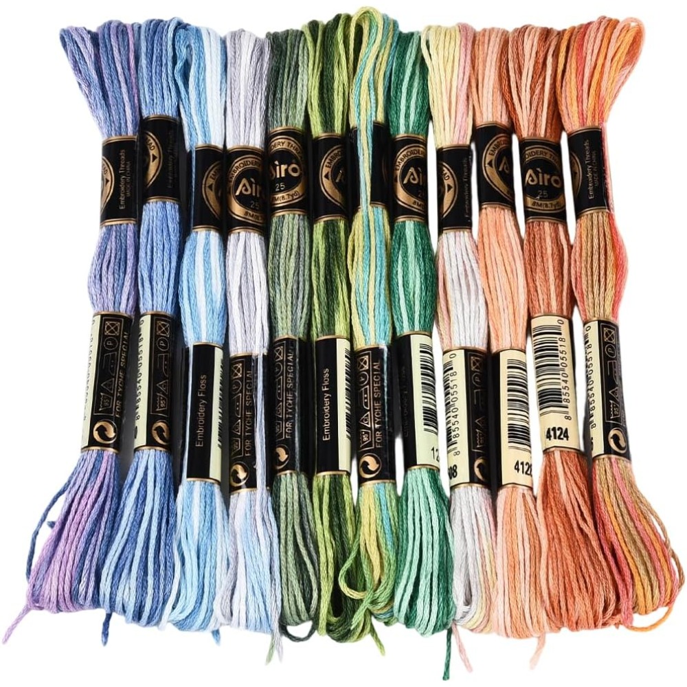 Embroidery Stitches - 12 Meadas de Linha de Bordar