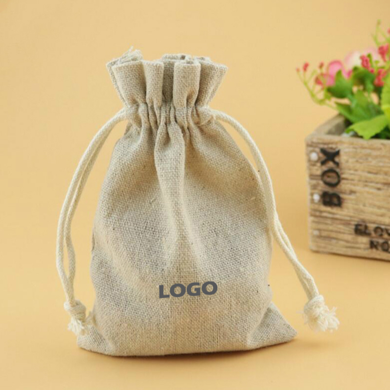 Linen Fabric Natural - 50 pçs sacos de cordão de