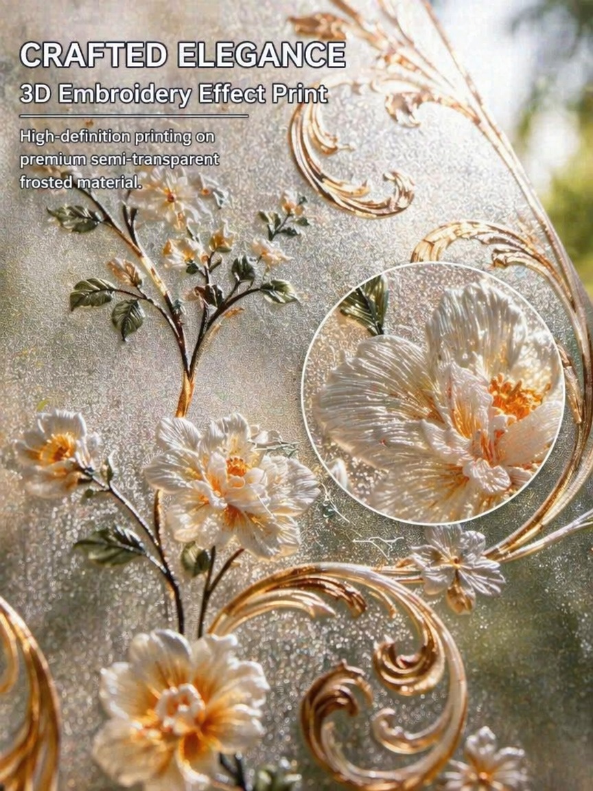 Embroidery Pattern - Película de Privacidade Fosca com Padrão