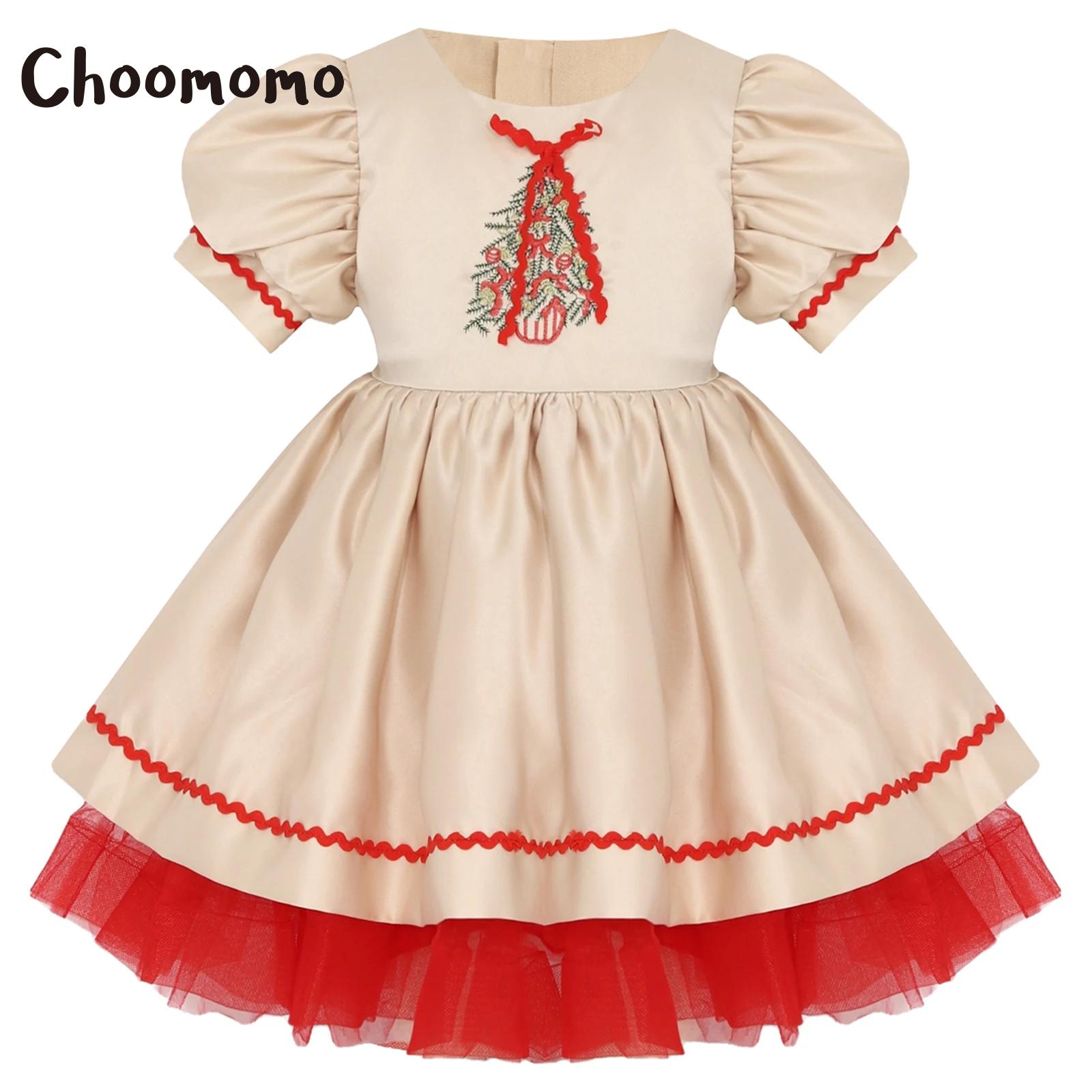 Embroidery Pattern - Crianças meninas natal santa vestido bordado
