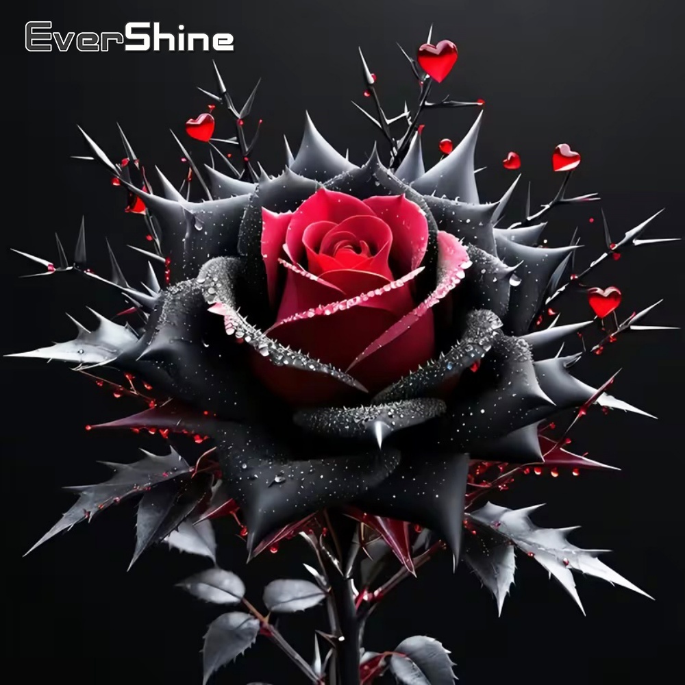 Embroidery Rose Stitch - Evershine pintura diamante rosa flor mosaico
