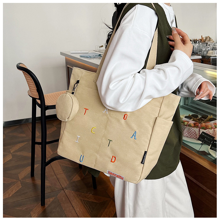 Embroidery Alphabet Designs - Bolsa de lona versátil com design