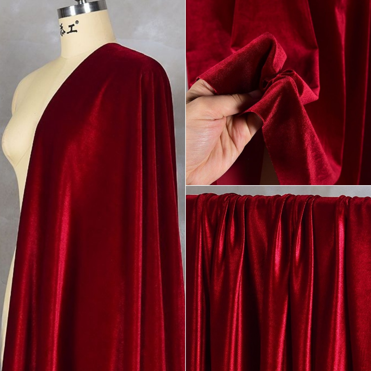 Tecido de veludo elástico de q - Velvet Fabric Embroidery avaliação e preço