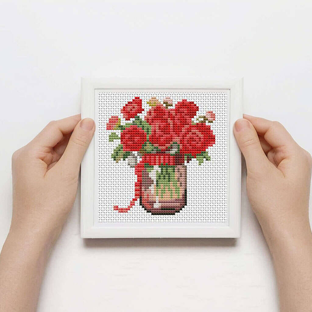 12pçs rosa ponto cruz 11ct tec - Embroidery Rose Stitch avaliação e preço