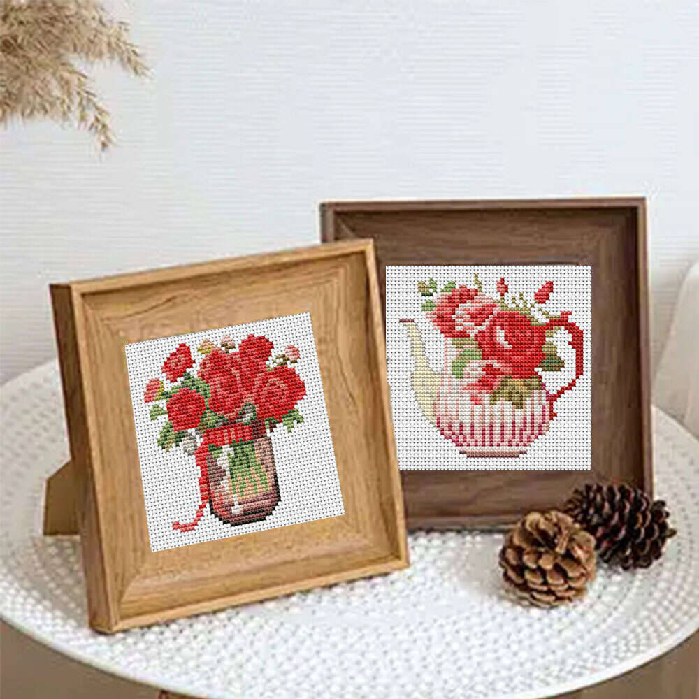 12pçs rosa ponto cruz 11ct tec - Embroidery Rose Stitch avaliação e preço