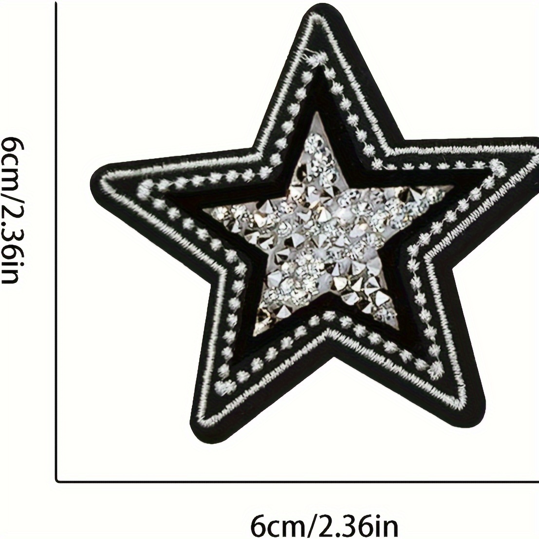 5 peças preto e branco estrela - Embroidery On Jeans avaliação e preço