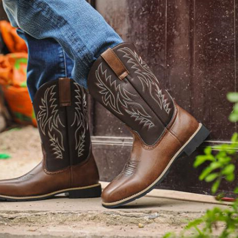 Novas Botas Masculinas Altas c - Embroidery Stitches avaliação e preço
