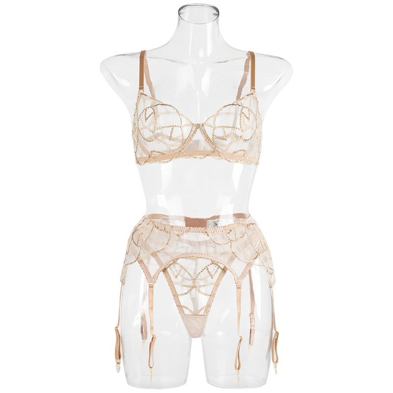 Conjunto de Lingerie Sexy Femi - Embroidery Underwear avaliação e preço