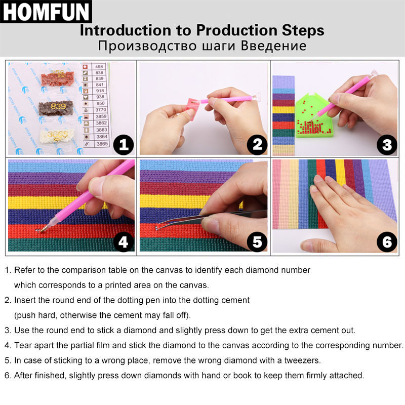 Homfun diamante bordado 