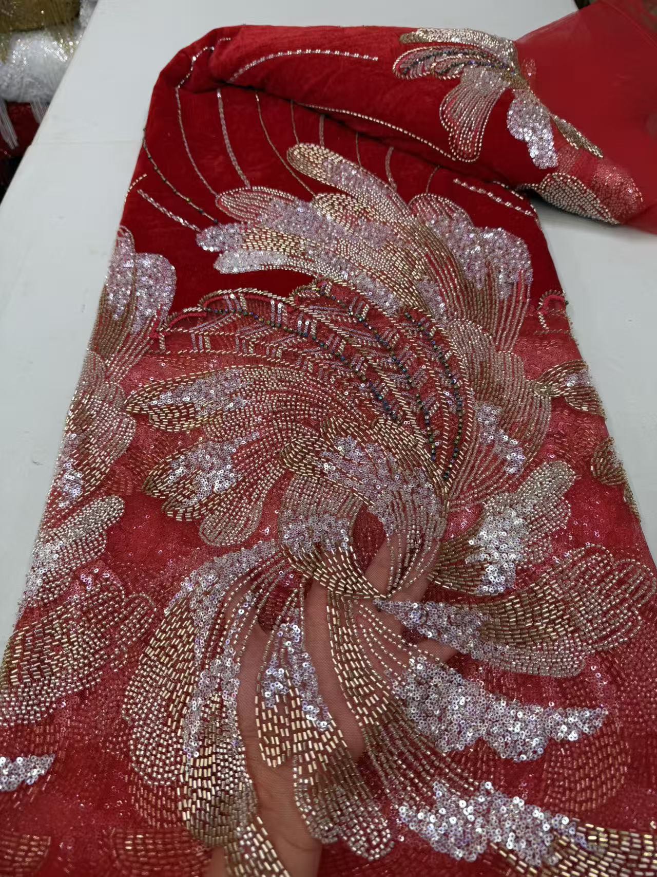 Tecido de Renda Tule com Lante - Velvet Fabric Embroidery avaliação e preço