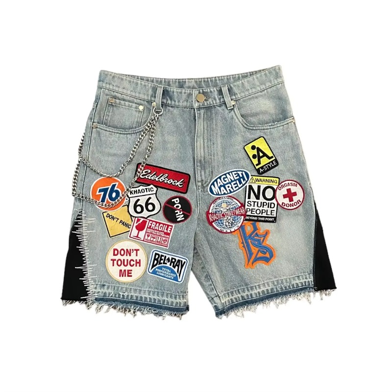 Americano retro denim shorts y - Embroidery On Jeans avaliação e preço