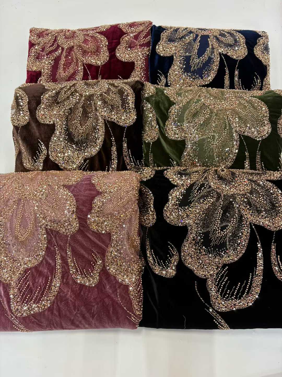 Tecido de renda pesada com con - Velvet Fabric Embroidery avaliação e preço