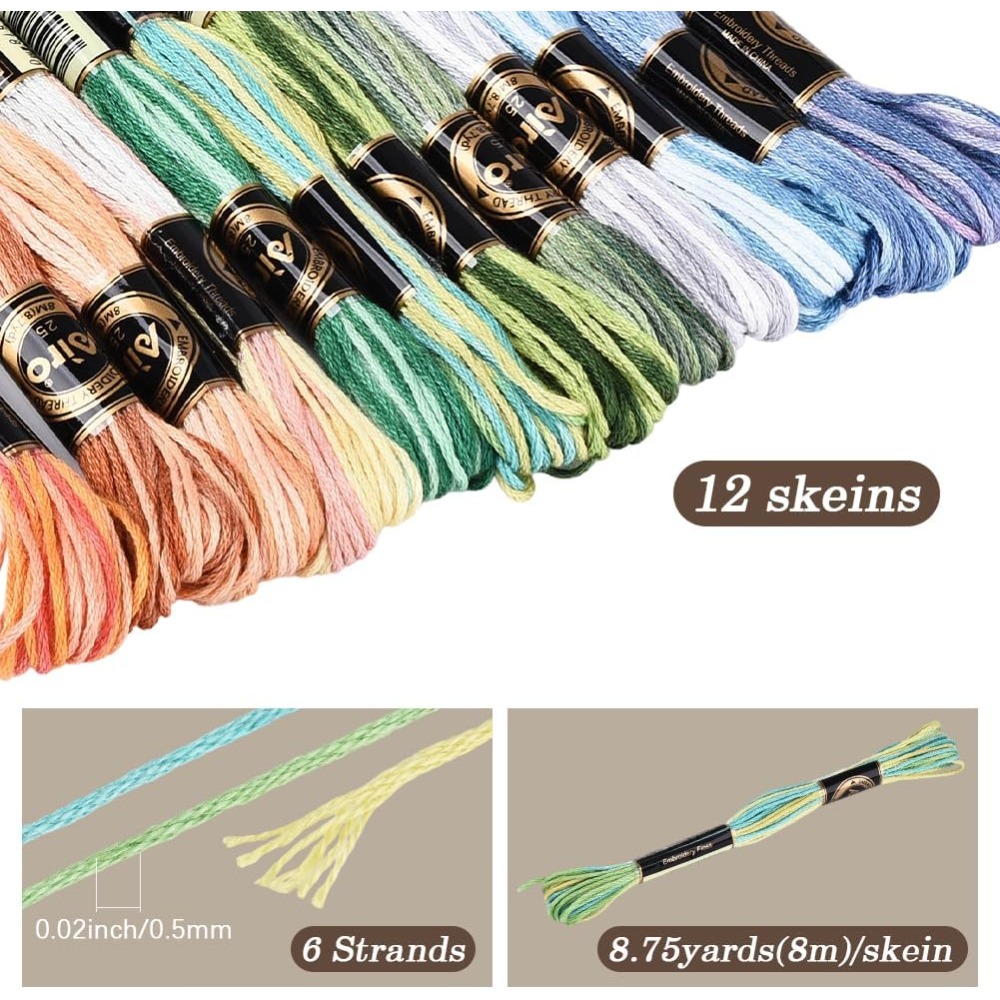 12 Meadas de Linha de Bordar p - Embroidery Stitches avaliação e preço