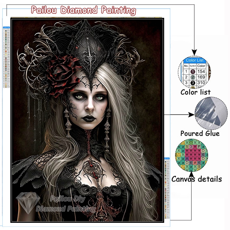 Bordado Diamante Gótico Pintur - Embroidery Rose Stitch avaliação e preço