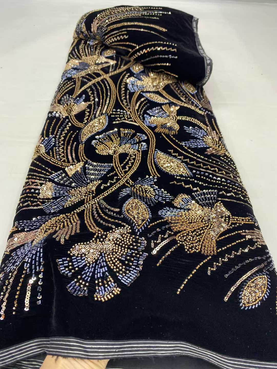 Novidade 2026: Tecidos de Rend - Velvet Fabric Embroidery avaliação e preço