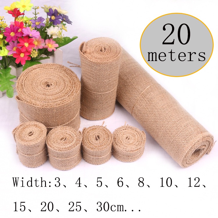 Fita de Juta Natural de 5-30CM - Linen Fabric Natural avaliação e preço