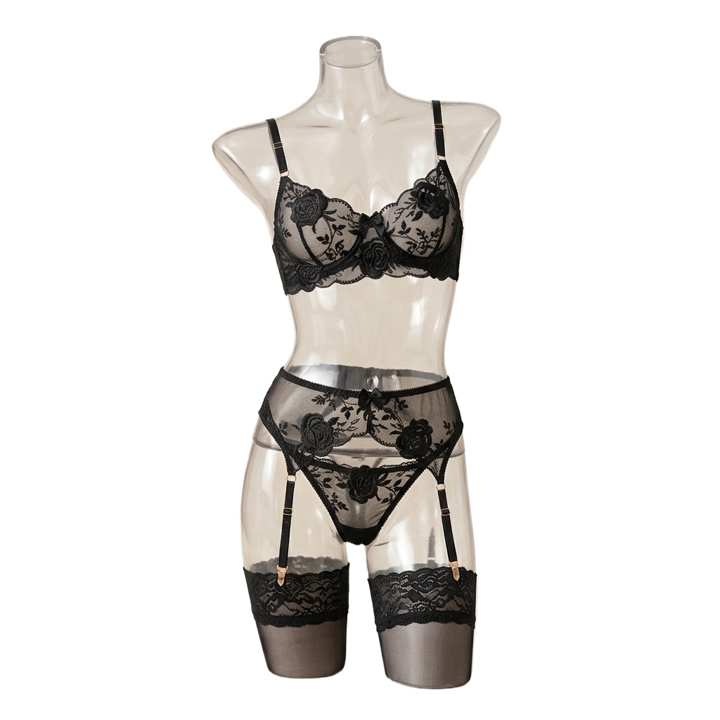 Conjuntos de Sutiã e Calcinha  - Embroidery Underwear avaliação e preço