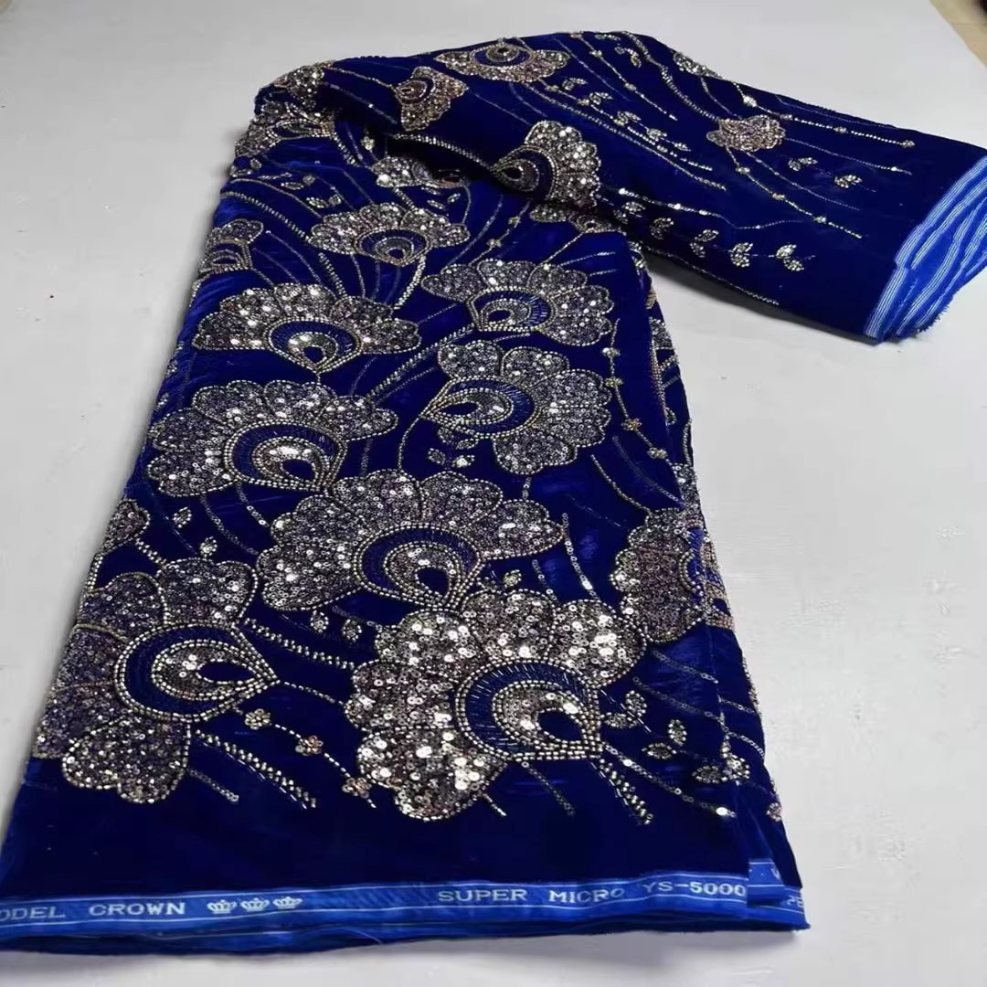 Tecido de veludo com lantejoul - Velvet Fabric Embroidery avaliação e preço