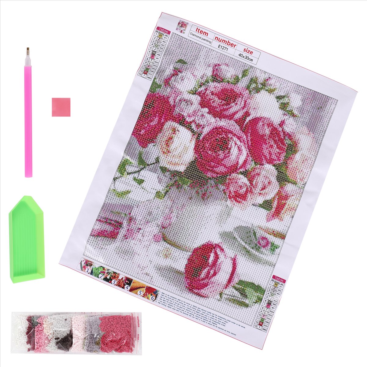 kuaishan diy broca redonda pin - Embroidery Rose Stitch avaliação e preço