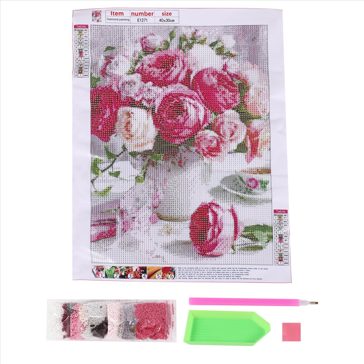 kuaishan diy broca redonda pin - Embroidery Rose Stitch avaliação e preço