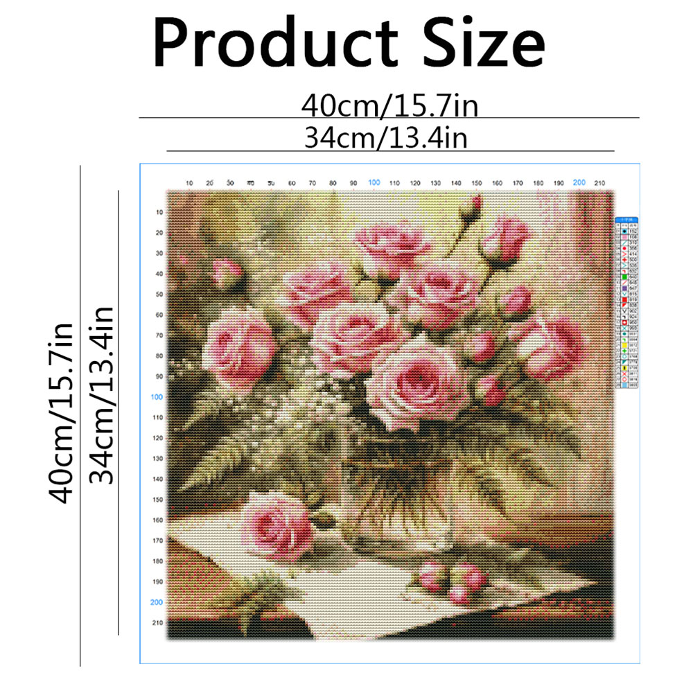 Huacan kits de ponto cruz rosa - Embroidery Rose Stitch avaliação e preço