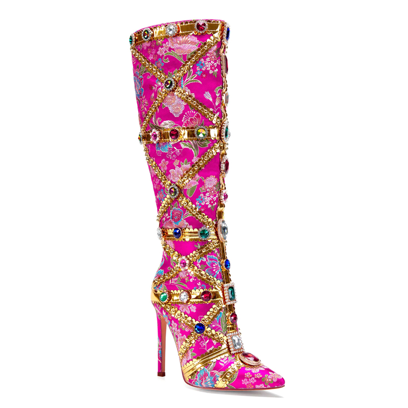 Botas de Cano Alto Multicolori - Embroidery Stitches avaliação e preço