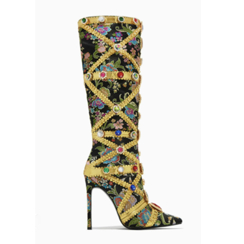 Botas de Cano Alto Multicolori - Embroidery Stitches avaliação e preço
