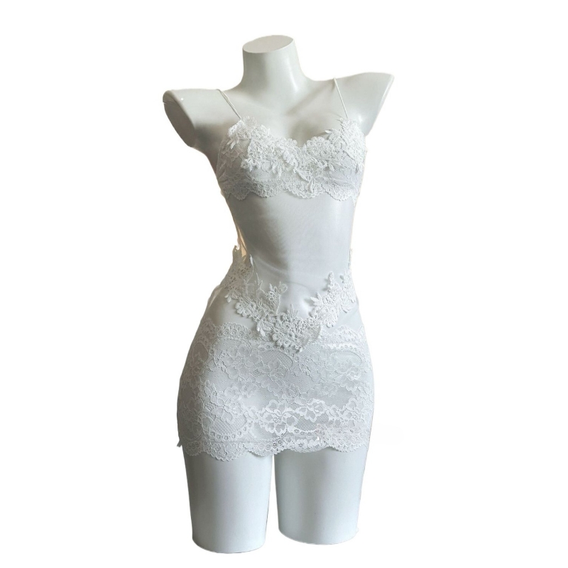 Vestido Sexy de Renda com Bord - Embroidery Underwear avaliação e preço