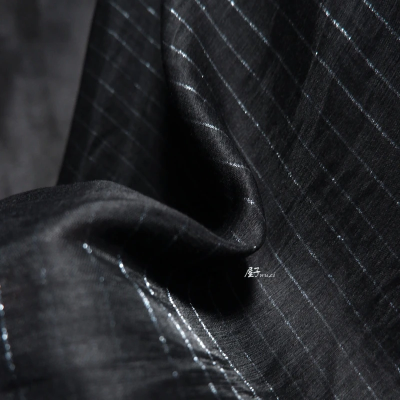 Tecido listrado escuro de linh - Linen Fabric Natural avaliação e preço