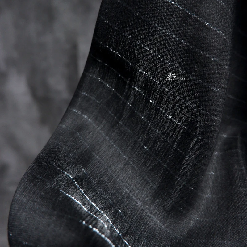 Tecido listrado escuro de linh - Linen Fabric Natural avaliação e preço