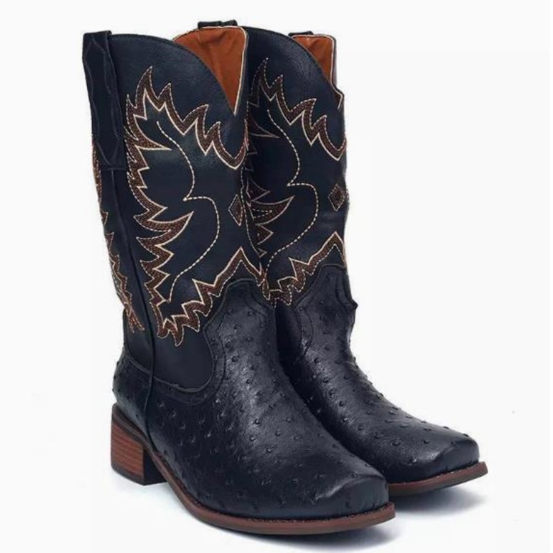 Botas Masculinas Altas com Bor - Embroidery Stitches avaliação e preço