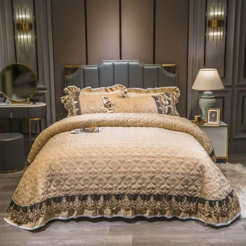 Luxo europeu cristal veludo ac - Embroidery Quilt Cover avaliação e preço